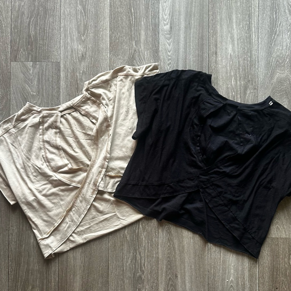 TWO keyhole back shirts